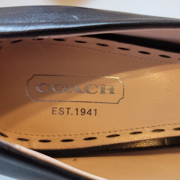 Coach dress shoes classic leather cocktail evening black high heels womens 9.5 - Picture 7 of 11